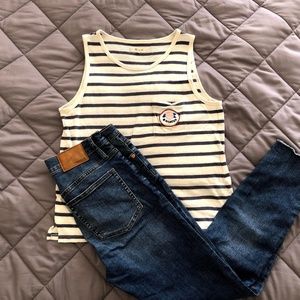 Madewell Striped Tank Top with Pocket